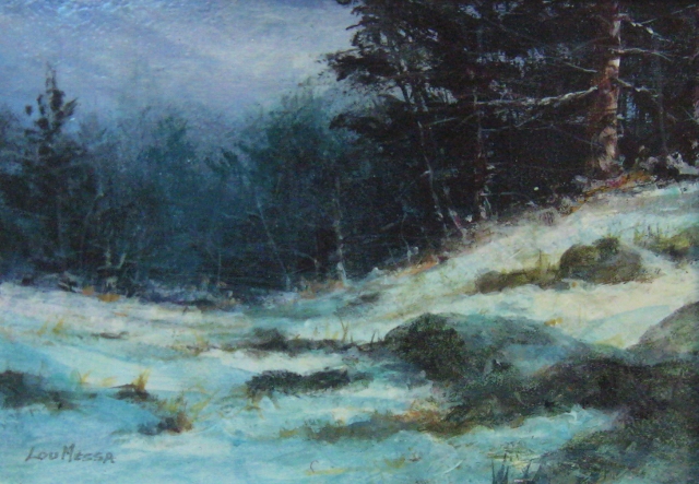 Messa, Snowscape, 5" x 7" Acrylic