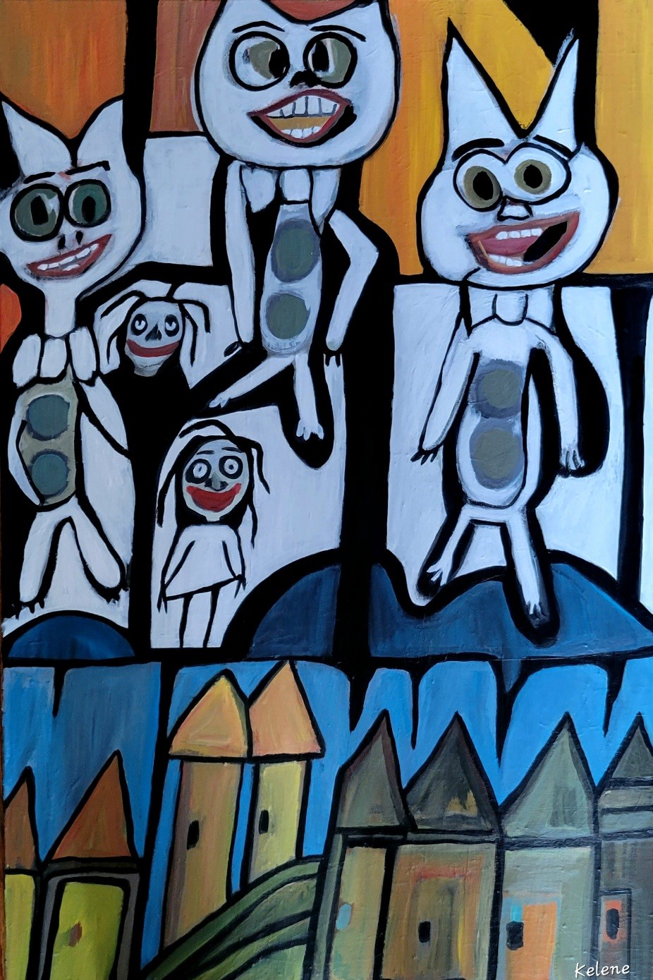 Title ABOVE 24 x 30 acrylic on canvas Kelene 2022 $420.00