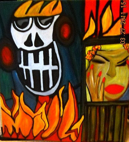 Sinner. Paint on wood. All artwork copyrighted©.