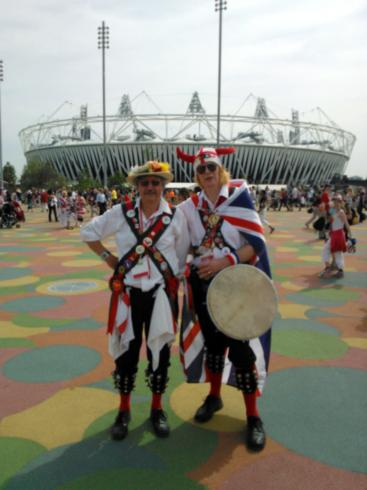 Brian and John outside the Olympic Stadium