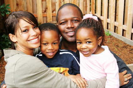 Couple with two kids