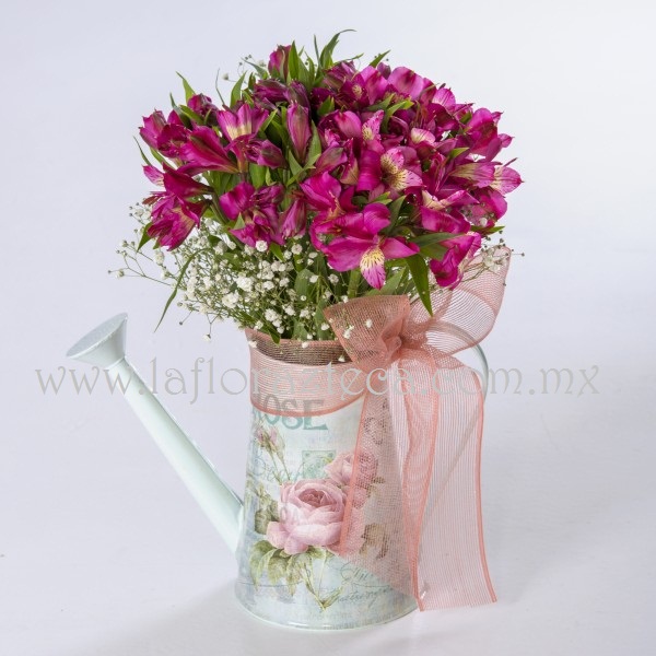 MD - 151  $680
Jardinera estilo shabby chic con astromelia fiushia y gypsophilia