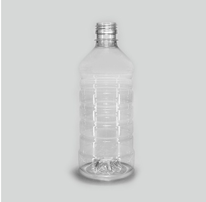 Botella cil. anillada 1 lt. y 500ml. color cristal PET