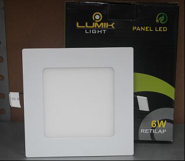 Panel LED SLIM 6W /85-265V 
6500K - Cuadrado Incrustar Lumik 
Código 15006 