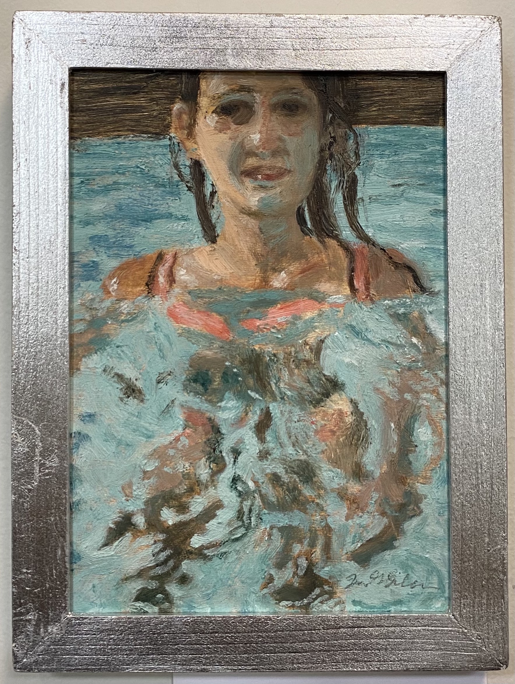 Water is a Metaphor for Love #3, 
Treading
Oil on board
5” x 7”
$150.
