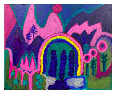 "Pink Summer" 30X24 inches Acrylic on canvas 2021