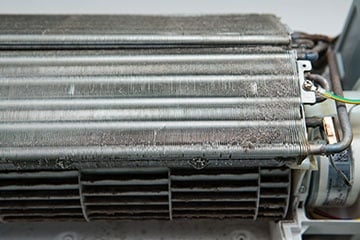 Dirty Dust On Air Conditioner Coil Fins