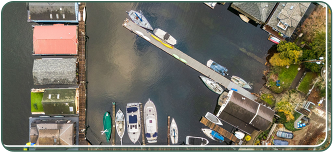 Overhead view of the Marina at McInnes Dock. Overhead view of the Marina at McInnes Dock.
