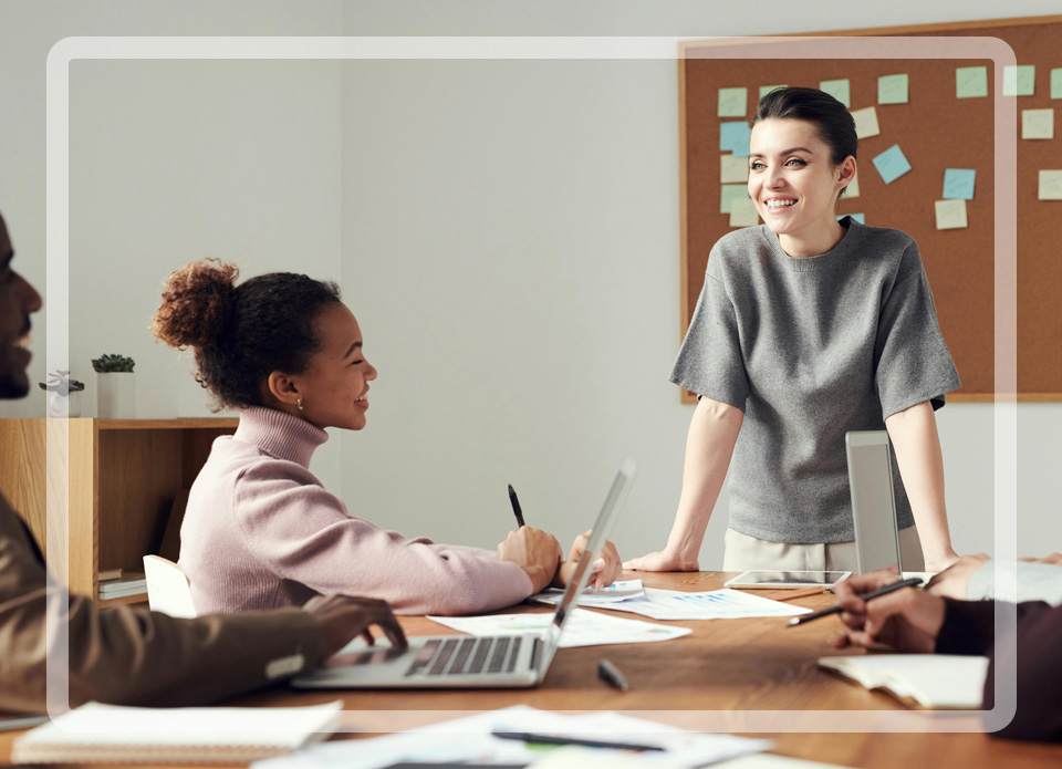 Woman leading a meeting