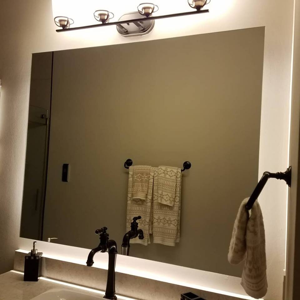 Back-lit mirror