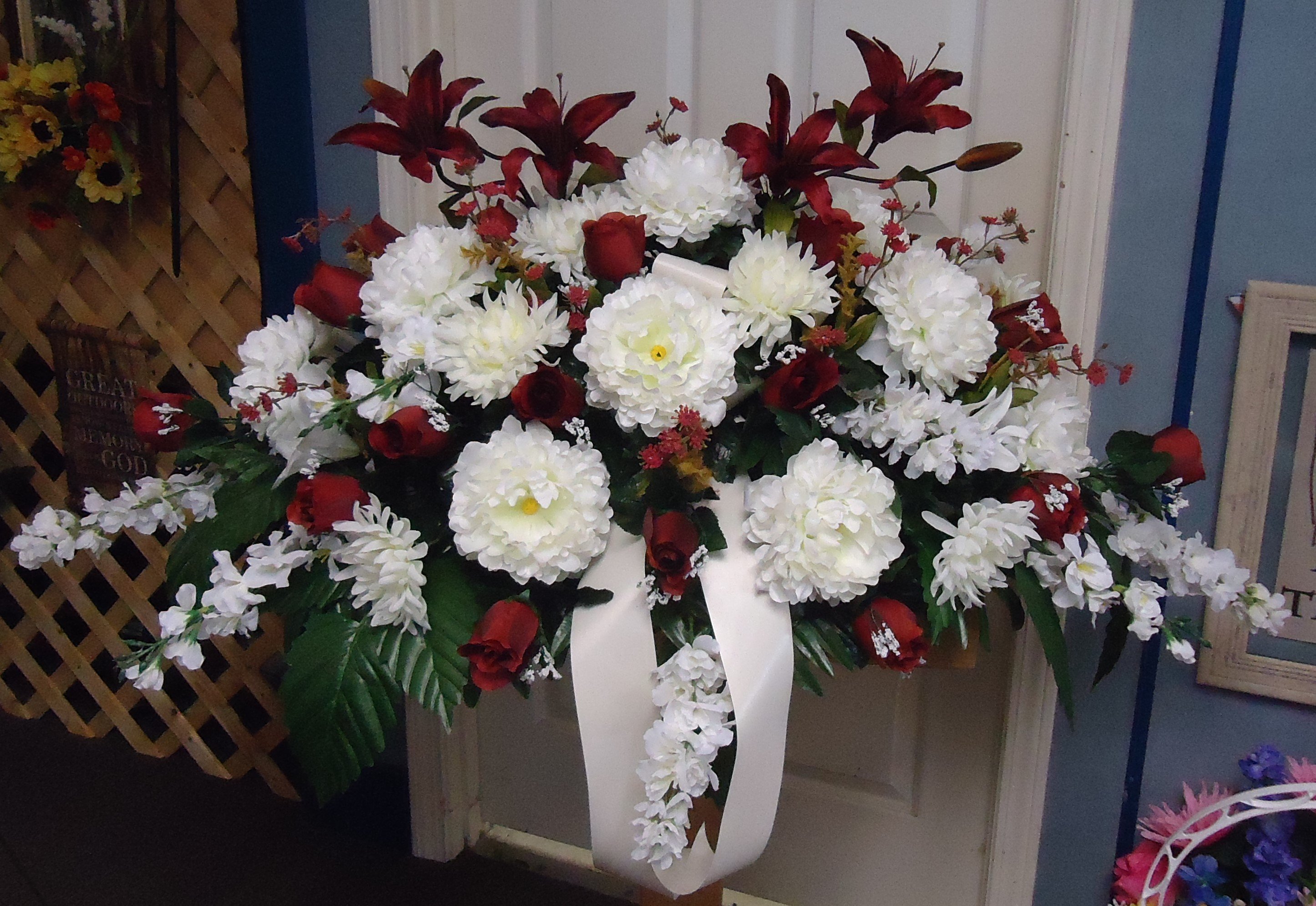 (17)  &quot;CHERISHED BEAUTY&quot;  
(Burgundy &amp; Cream)
   $300.00