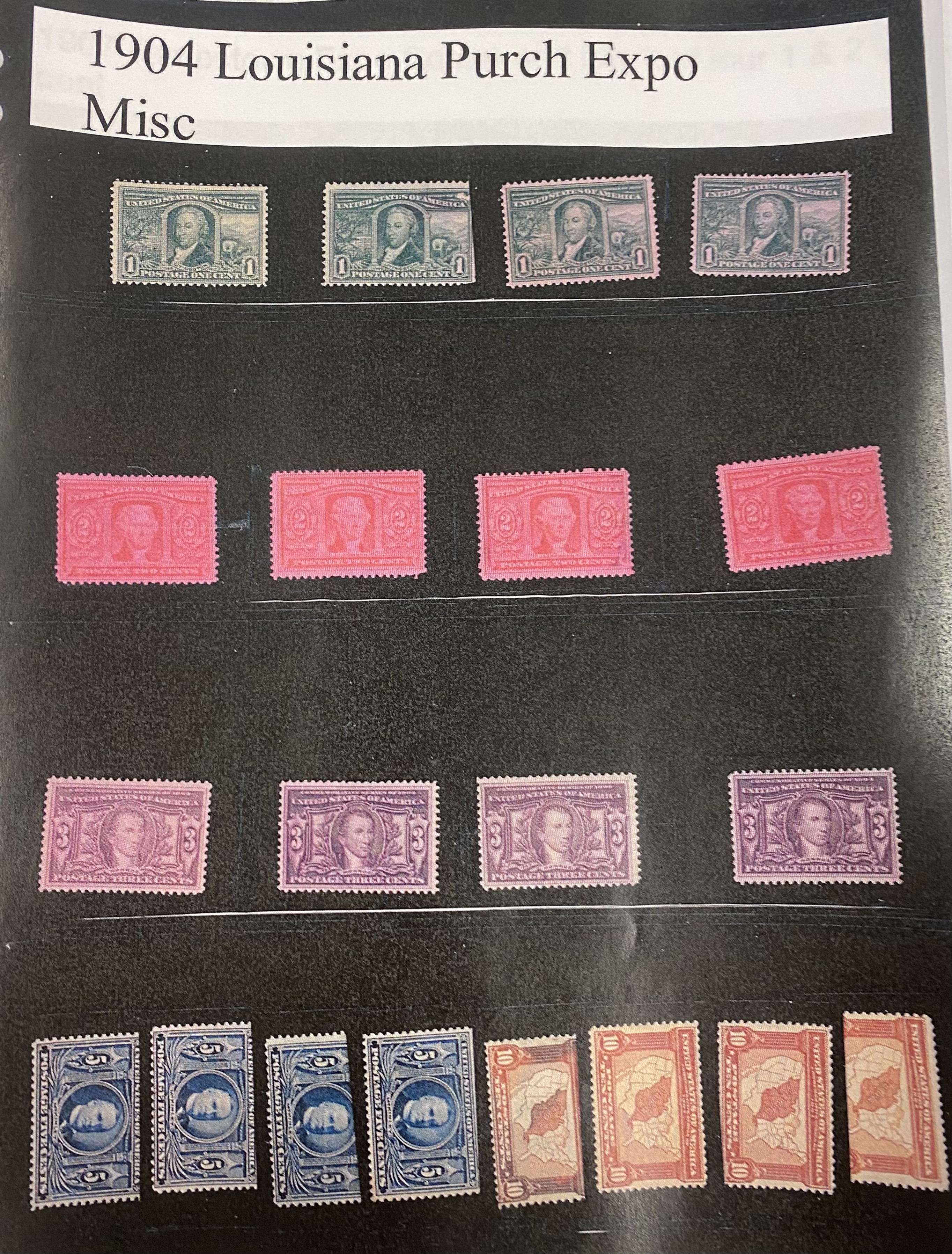 1904 Louisiana Purchase Misc Stamps