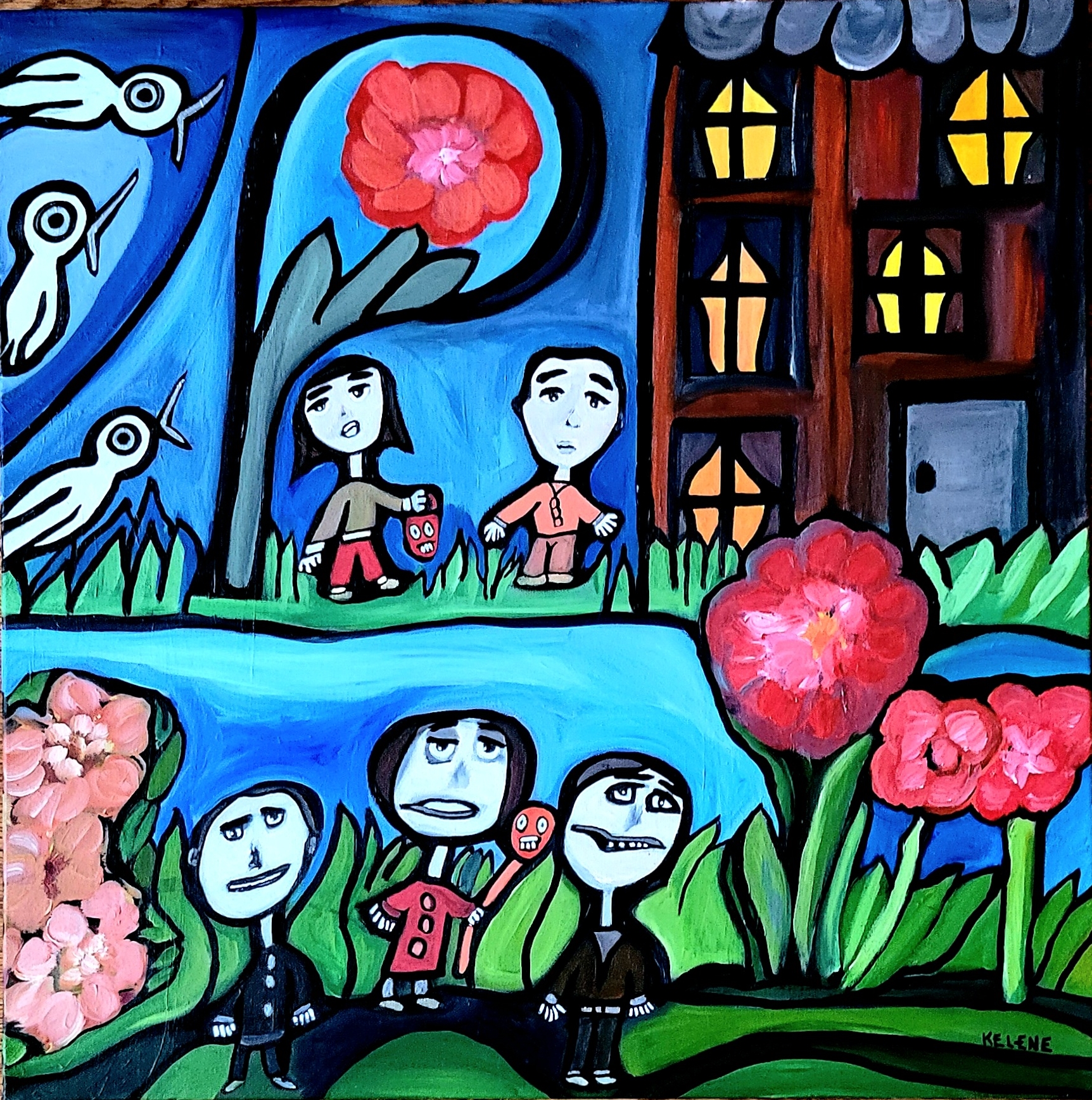 Title Two sides of the river. 24 x 24. Acrylic on canvas. 2022 $300.00