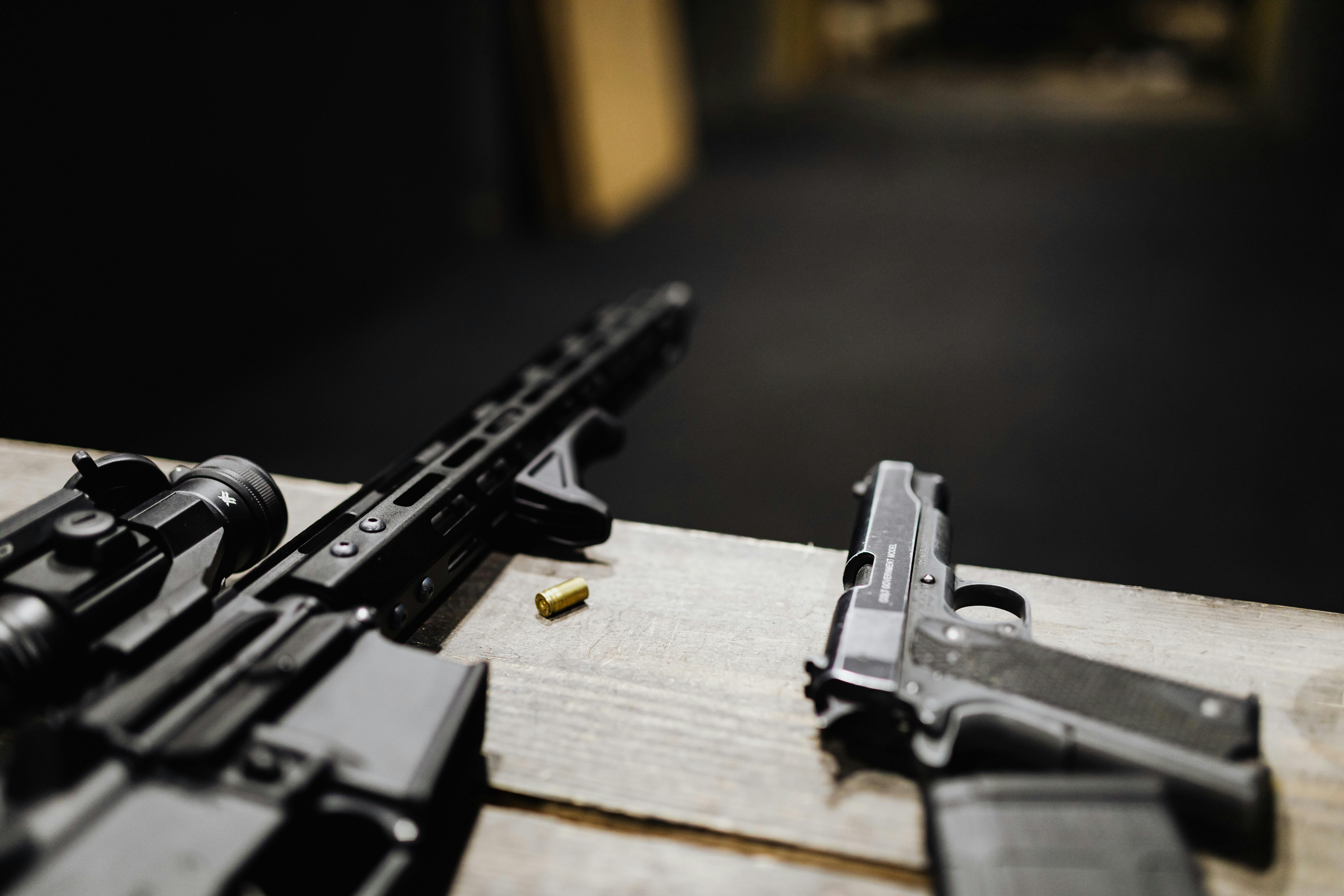 A black handgun