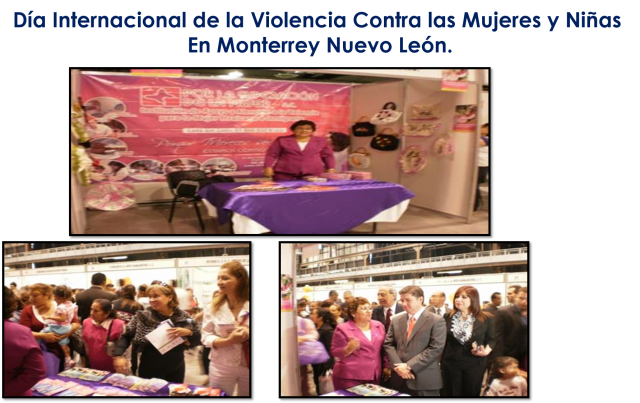 Sra. Elsa Simón Ortega presente en Monterrey, Nuevo León, en el Día Internacional  de la Violencia Contra las Mujeres y Niñas y Niños.
