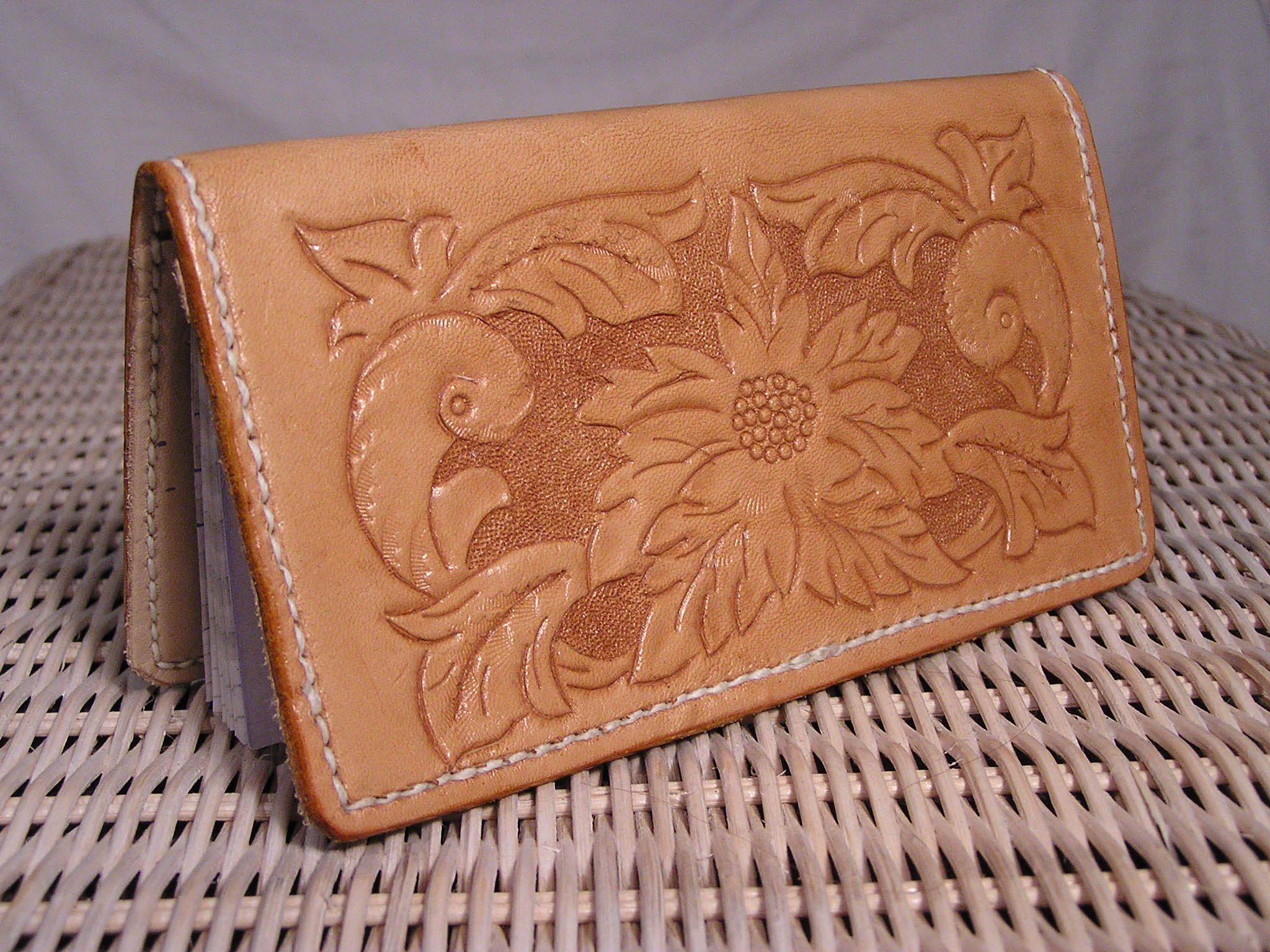 Checkbook Cover, Natural, Tooled