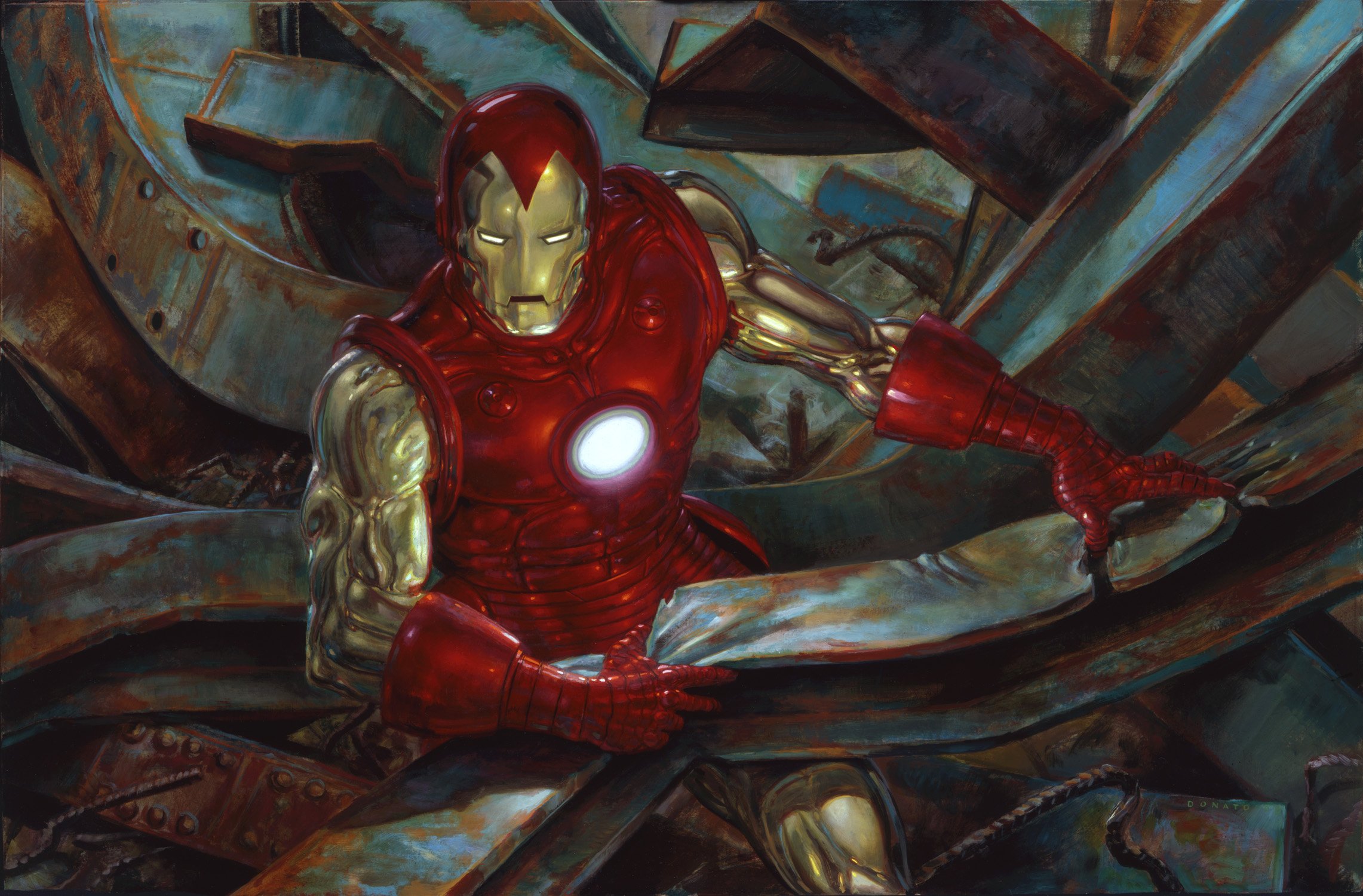 Iron Man
24" x 36"  Oil on Panel  2009
Created as a demonstration in techniques for the Illustration Master Class
original art available for purchase
