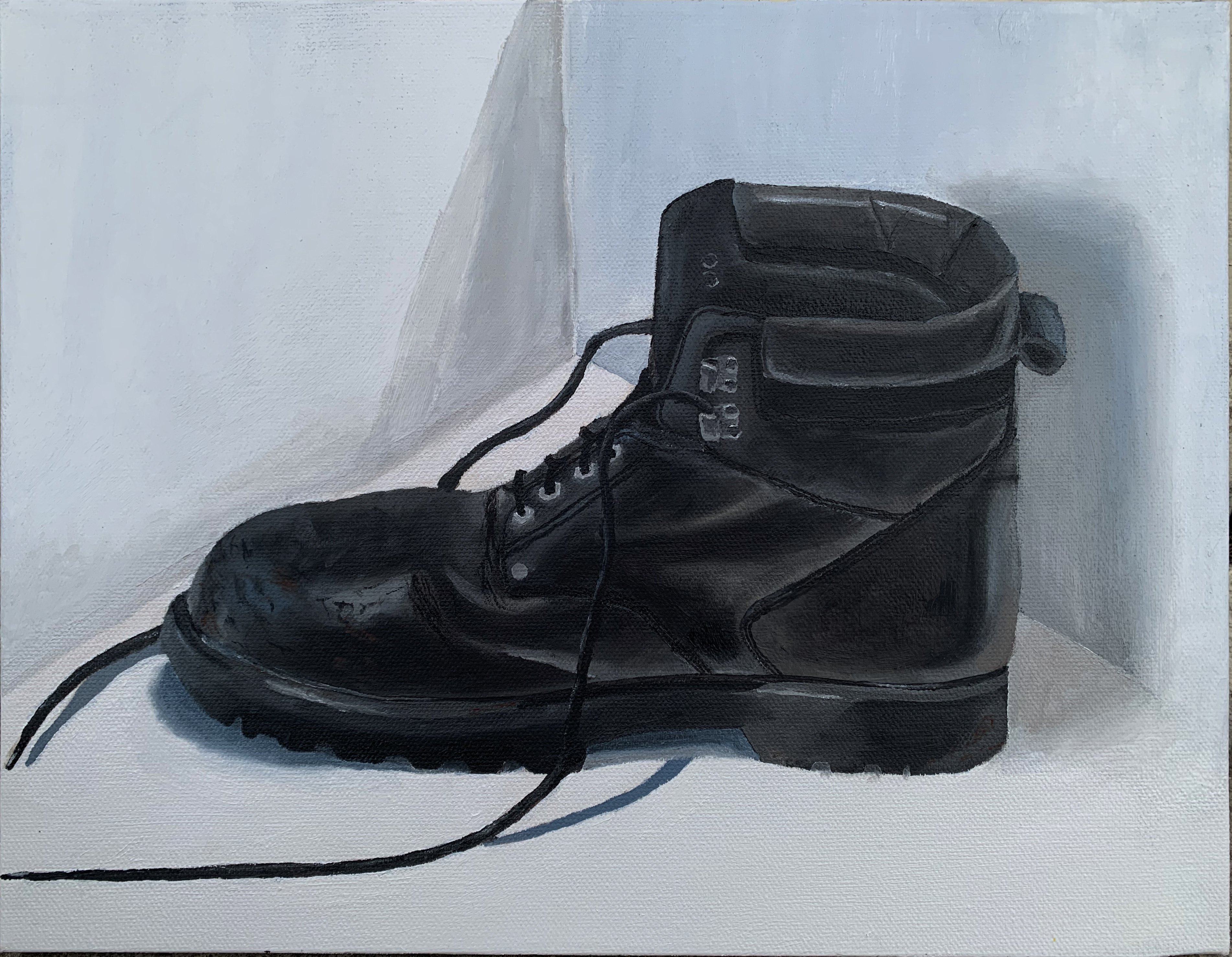 "Steel Toes"
Water mixable oil on canvas