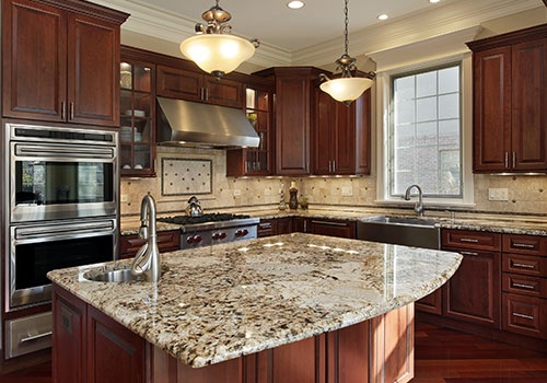 Kitchen With Granite Island