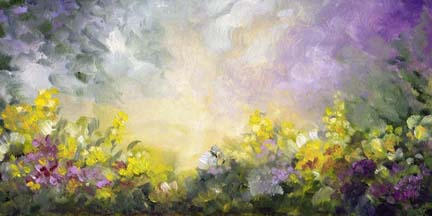 Fantasy Garden ~ 6" x 12"  Oil on Canvas Textured Panel  $150