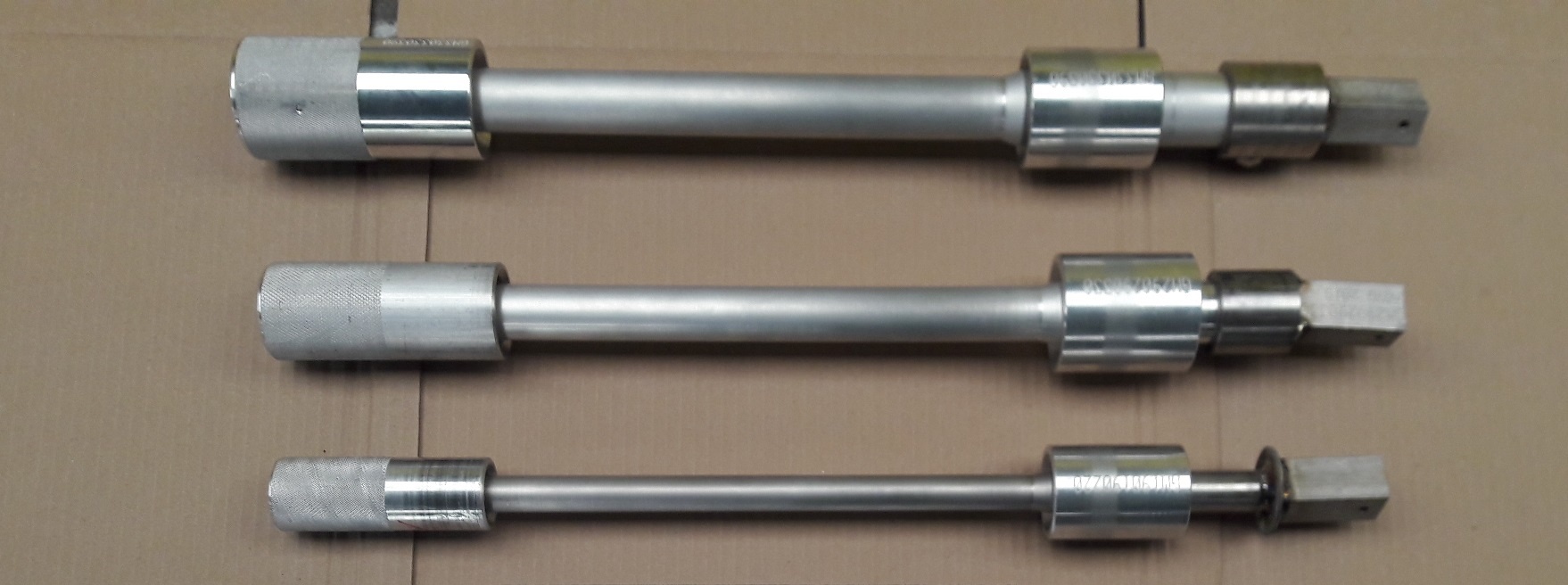 2Pzas madril de aluminio con caps y 
1Pza mandril de acero inox con caps