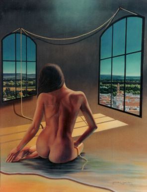 ATARDECER (Fragmento)
Y acá por los extensos horizontes
que el sol de ocaso puebla de celajes,
la tarde se reclina en los paisajes
de verdes campos y azulados montes.
José de Jesús Torres
OBRA NO DISPONIBLE