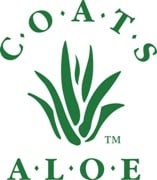 Coats Aloe logo featuring green aloe plant illustration with the text 'COATS ALOE' surrounding it. Coats Aloe logo featuring green aloe plant illustration with the text 'COATS ALOE' surrounding it.