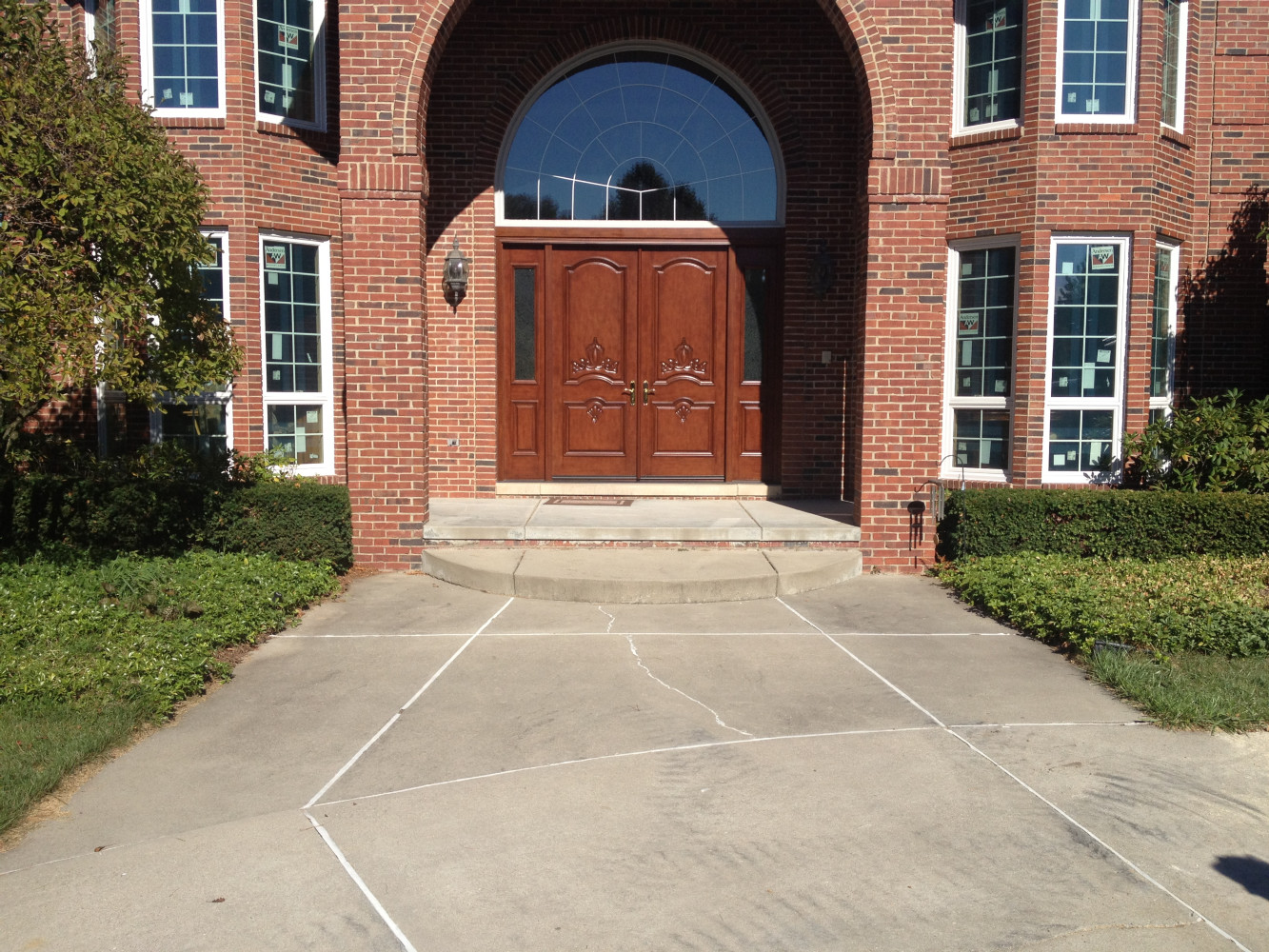 Old broken concrete as the front entrance.  This homeowner wanted the "WOW" factor.