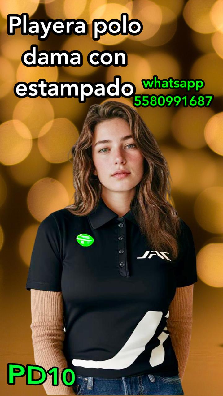 PLAYERA TIPO POLO 
100% POLIESTER
IDEAL PARA ESTAMPADO
TALLA CH - MD - GD - XG - (2X)