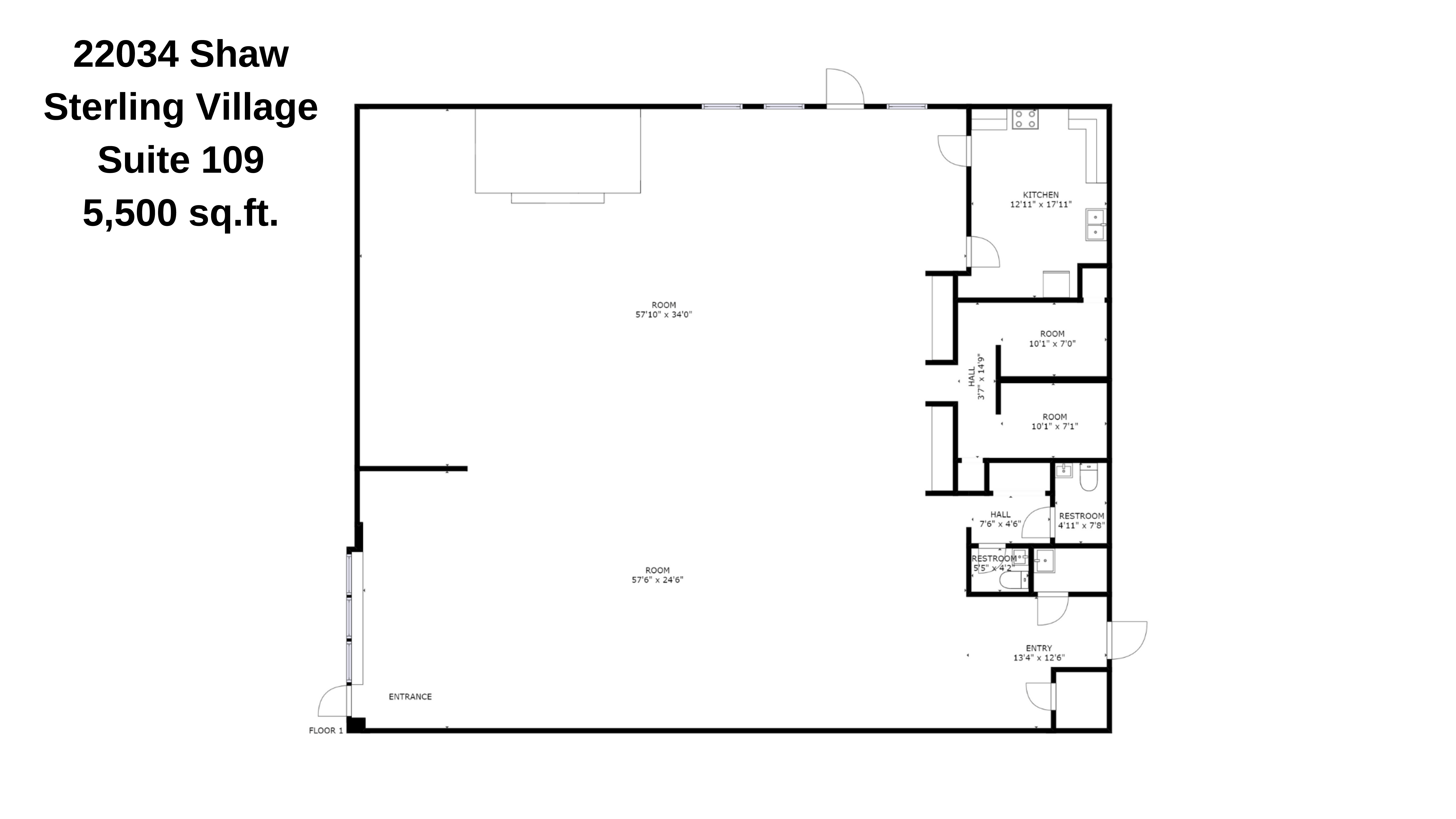 Suite 109 5,500 sq.ft.