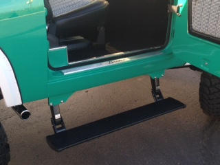 Custom built electric lighted steps,works when the doors are open.