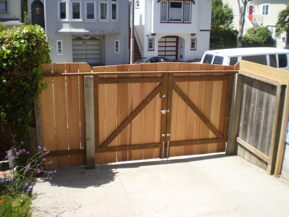 New replacement gate with several locks.