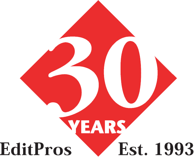 EditPros 30-year diamond-shaped emblem