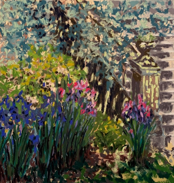 Kaddeche, Stairs, Bishops Garden, 8x8 Pastel