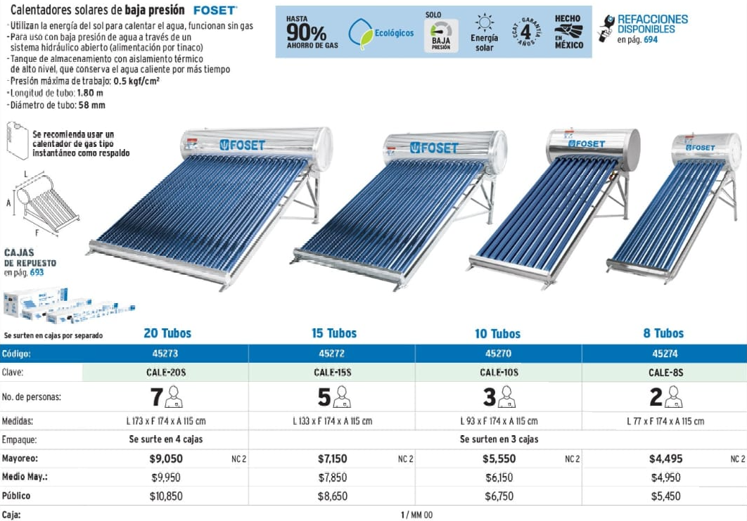 Calentadores solares de baja presión. Calentadores solares de baja presión.
