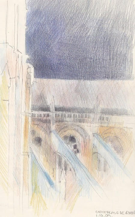 Rouen Cathedral - midnight 1st October 2009