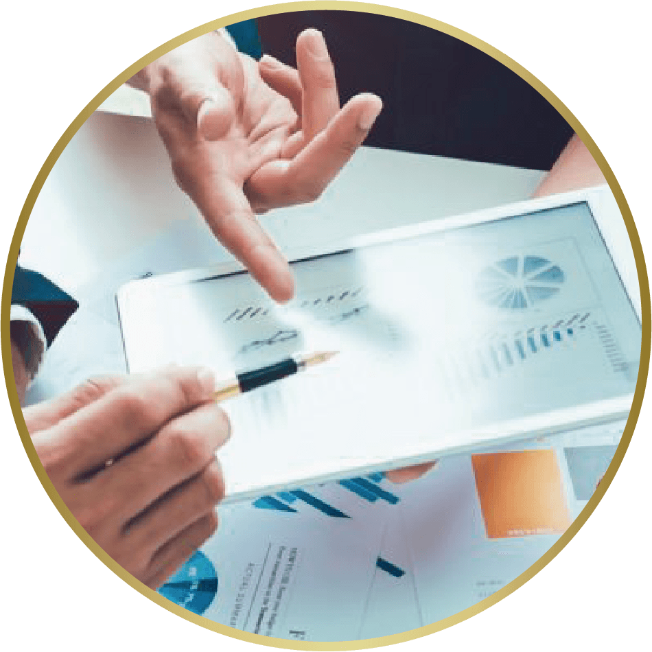 Charts with statistics on a laptop screen Charts with statistics on a laptop screen