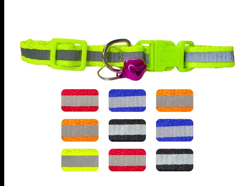 BON125 - PAQUETE DE COLLARES 
CON REFLEJANTE Y CASCABEL 
10 PZS