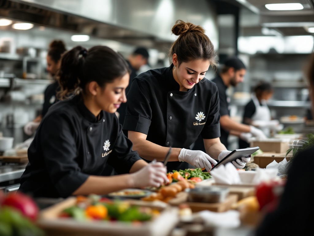 Two women in training