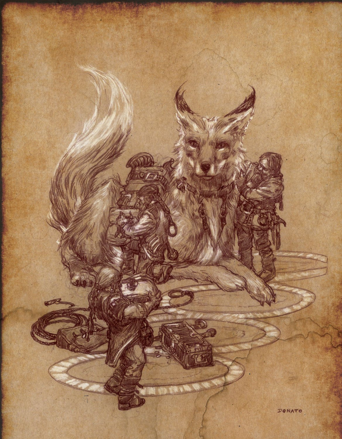 Dwarven Merchants
14" x 11"  Watercolor Pencil and Chalk on Toned Paper 2016
original art available for purchase 