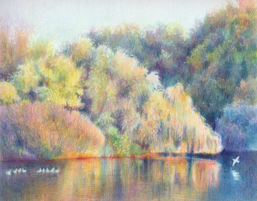 The Magic Hour (8" x 10" coloured pencils on Arches HP)