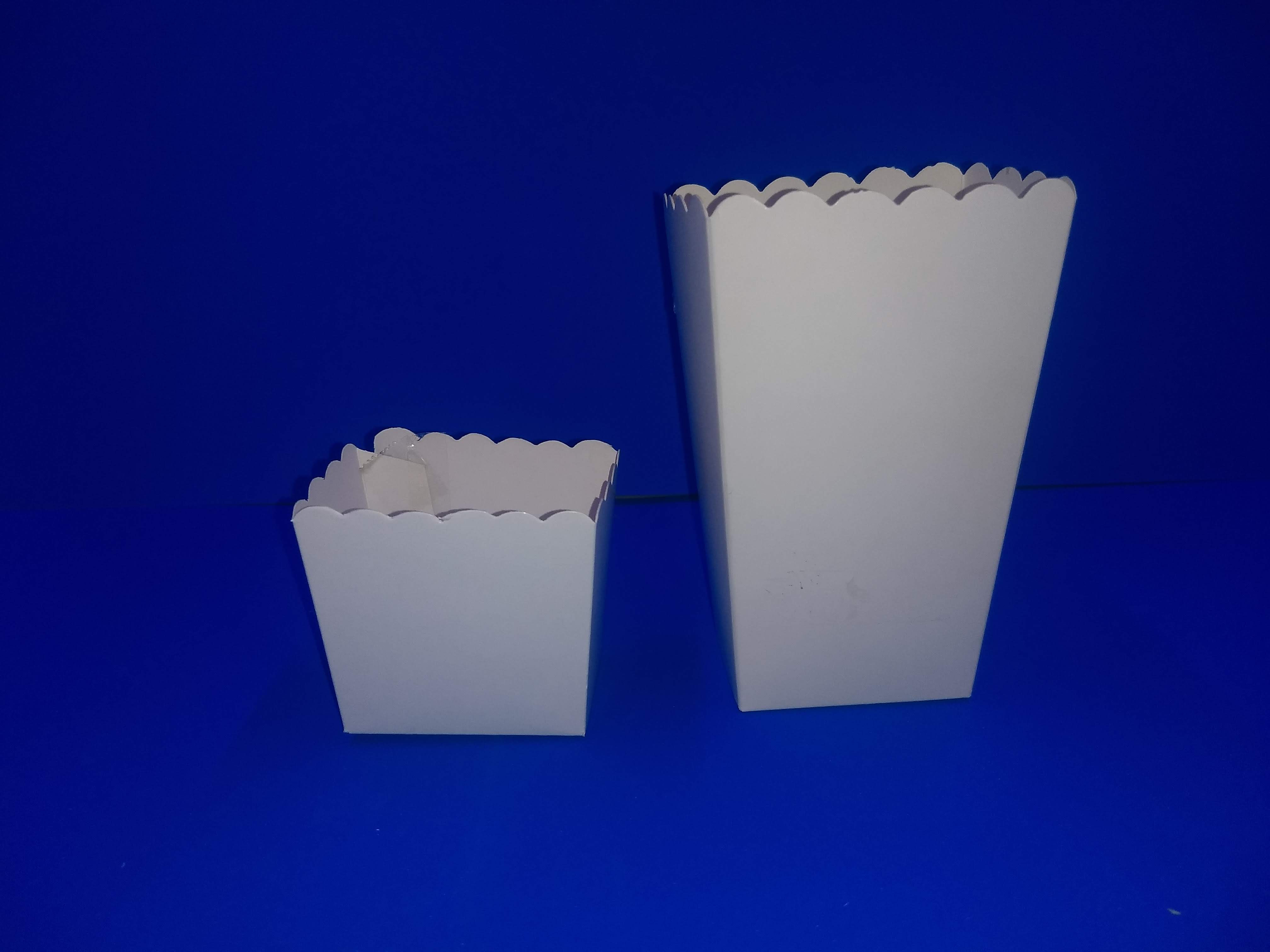 CAJA PARA PALOMITAS BLANCA MINI Y MEDIANA