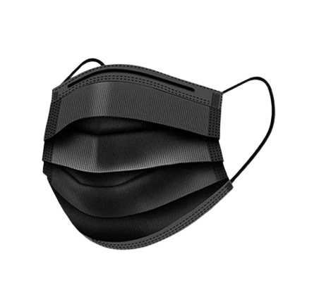 CUBRE BOCA PLISADO NEGRO 
AJUSTE ELÁSTICO (PQT 50 PZAS)