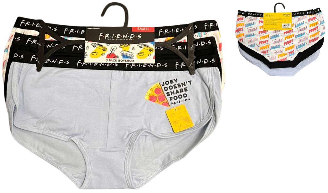 43UJ095X1HZA-WHT
3PK LADIES UNDERWEAR FRIENDS
S,M,L,XL
UPC  193159162160
36 CS/PACK