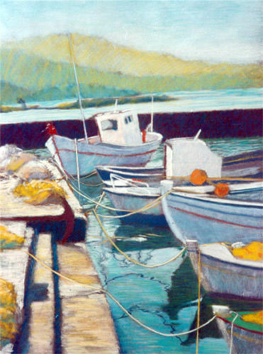Greek Fishing Boats (Pastel 19.5 x 25.5")