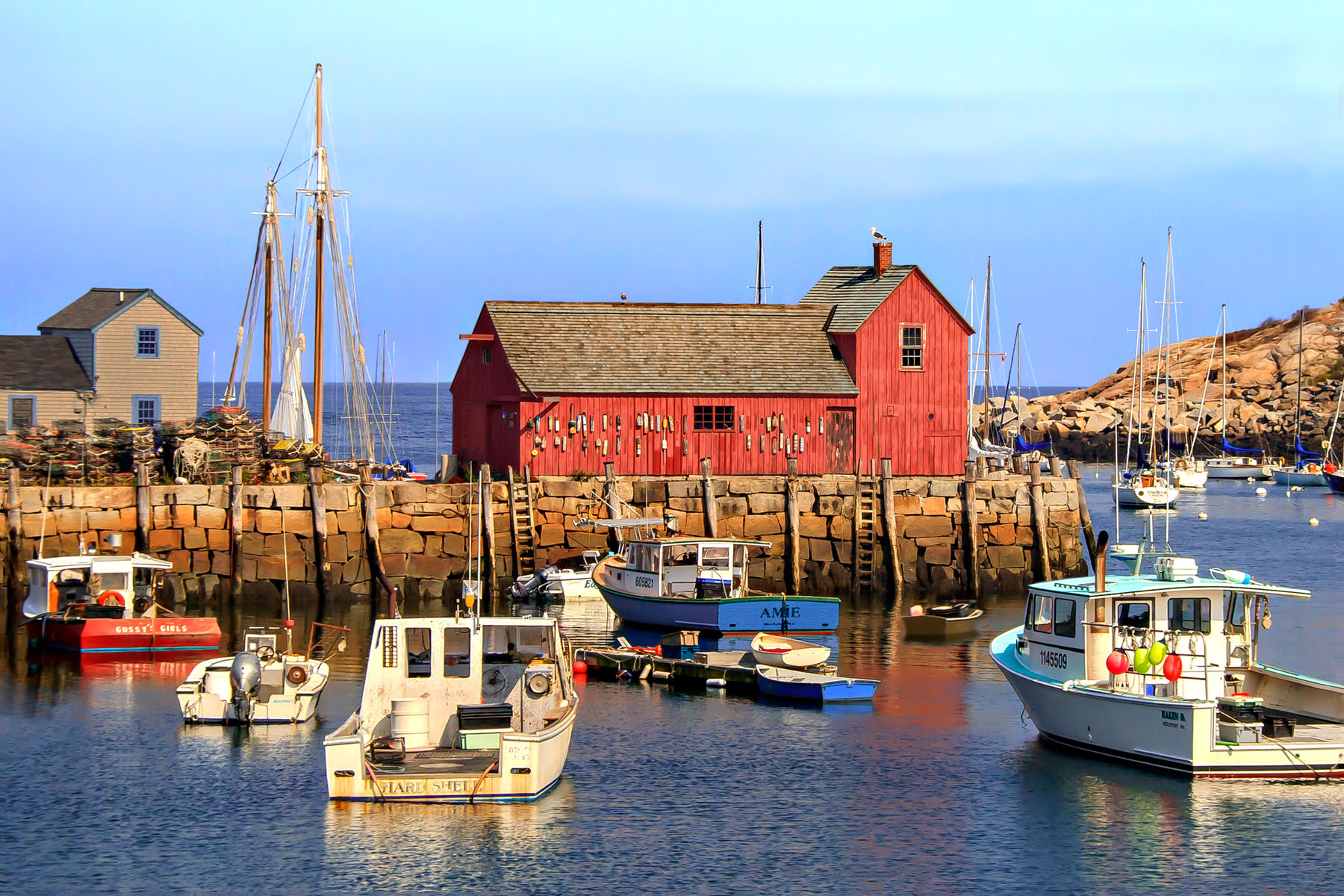 MOTIF #1 - Rockport, MA. -  A photographer's paradise. They say this lobster shack is the most "painted" building in the world. That's why it is officially called "Motif #1". It's probably also one of the most photographed.