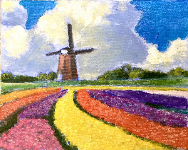 Zimmerman, Bulbs and Wind, 8" x 10" Oil