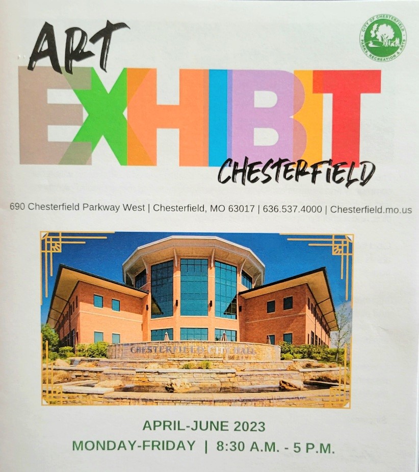 Brochure cover for Chesterfield city hall art exhibit. 2023