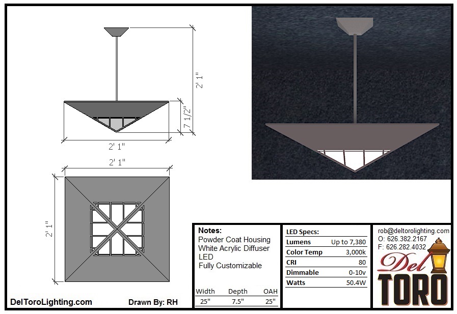 910P-Framed Pyramid Pendant