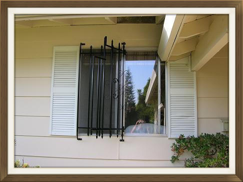 Standard Window Guards shown with fire release open